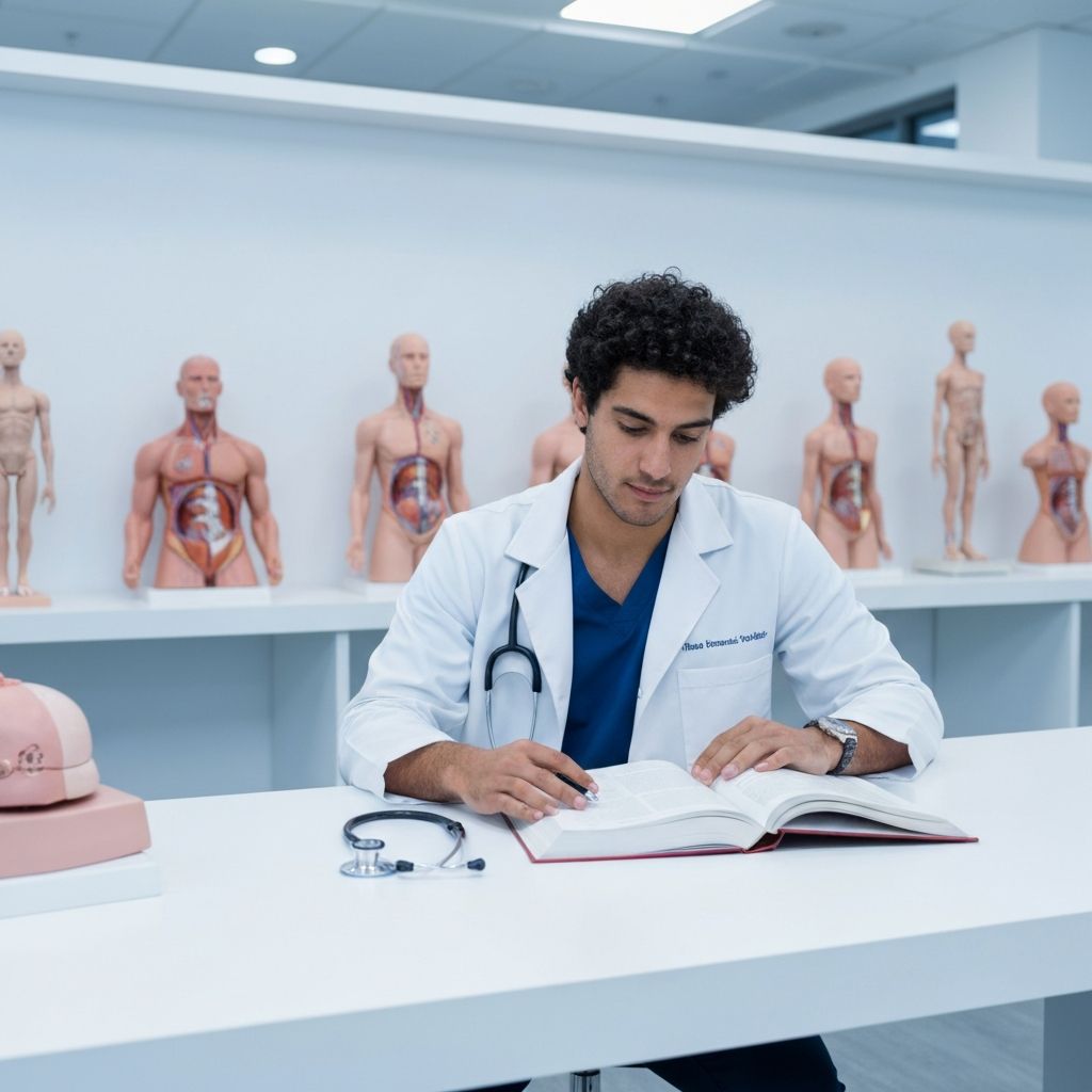 Medical school study environment with clinical research materials for UCAT preparation